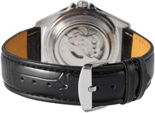Load image into Gallery viewer, Men Automatic Mechanical Watches Winner Luxury Brand Full Steel Waterproof Mens Watches with Calendar (Leather/Black)