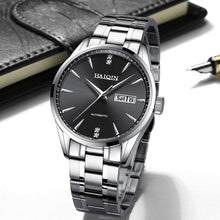 Load image into Gallery viewer, Men&#39;s Automatic Mechanical Watch Classic Automatic Winding Watch Silver Stainless Steel Luxury Dress Watch, Week, Date Visible Window