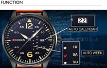 Load image into Gallery viewer, RUIWATCHWORLD Men Casual Quartz Leather Band Watch Sports Military Wrist Watch Date Male Clock (Brown)