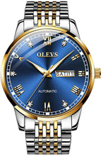 Load image into Gallery viewer, OLEVS Automatic Mechanical Watch,Day Date Automatic Watch Men,Self Wind Men&#39;s Luminous Waterproof Stainless Steel Watch