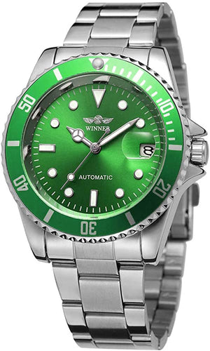 Men Automatic Mechanical Watches Winner Luxury Brand Full Steel Waterproof Mens Watches with Calendar