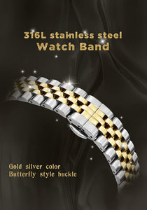 BRIGADA Swiss Watches Luxury Golden Automatic Watches for Men,Brilliant Mechanical Men's Watches - Gold and Silver Mixed