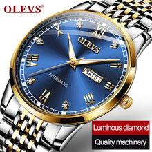 Load image into Gallery viewer, OLEVS Automatic Mechanical Watch,Day Date Automatic Watch Men,Self Wind Men&#39;s Luminous Waterproof Stainless Steel Watch
