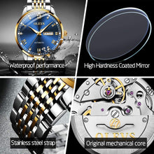 Load image into Gallery viewer, OLEVS Automatic Mechanical Watch,Day Date Automatic Watch Men,Self Wind Men&#39;s Luminous Waterproof Stainless Steel Watch