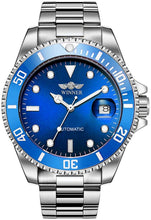 Load image into Gallery viewer, Men Automatic Mechanical Watches Winner Luxury Brand Full Steel Waterproof Mens Watches with Calendar