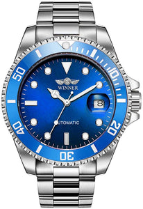 Men Automatic Mechanical Watches Winner Luxury Brand Full Steel Waterproof Mens Watches with Calendar