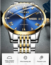 Load image into Gallery viewer, OLEVS Automatic Mechanical Watch,Day Date Automatic Watch Men,Self Wind Men&#39;s Luminous Waterproof Stainless Steel Watch