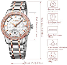 Load image into Gallery viewer, NAKZEN Mens Analog Mechanical Watches Carry Japanese Automatic Miyota 8215 Movement with Diamond Sapphire Steel Strap 50M Waterproof Wrist Watch for Men