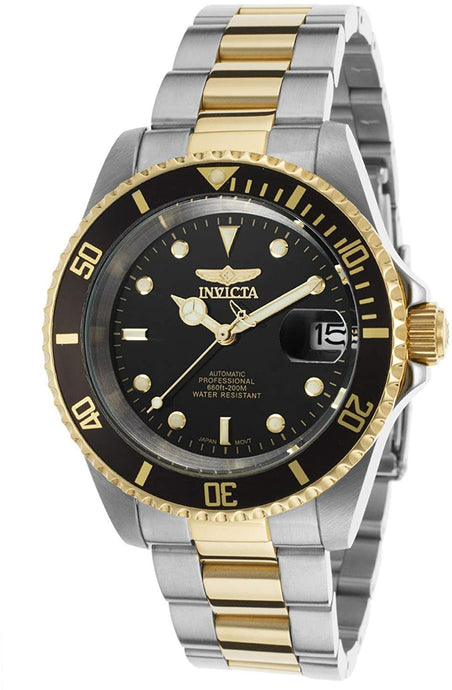 Invicta Men's 8927OB Pro Diver 18k Gold Ion-Plated and Stainless Steel Watch, Two Tone/Black