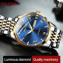 Load image into Gallery viewer, OLEVS Automatic Mechanical Watch,Day Date Automatic Watch Men,Self Wind Men&#39;s Luminous Waterproof Stainless Steel Watch