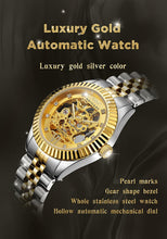 Load image into Gallery viewer, BRIGADA Swiss Watches Luxury Golden Automatic Watches for Men,Brilliant Mechanical Men&#39;s Watches - Gold and Silver Mixed