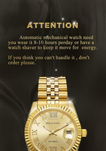 Load image into Gallery viewer, BRIGADA Swiss Watches Luxury Golden Watches for Men, Automatic Hollow Mechanical Men&#39;s Watch
