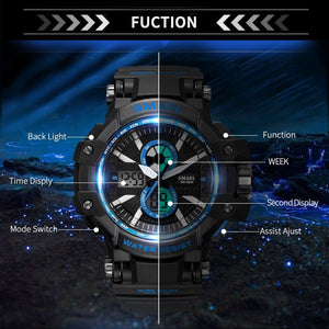 Sport Watches 50M Waterproof SMAEL Fashion Men Watch S Shock Male Clock relogios masculino Watch Man 1509B Military Watches Army