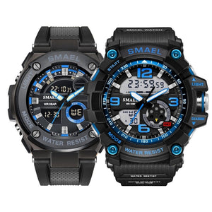 SMAEL Silver soprt men watch Set fashion digital multifunction LDE s warerproof male watches 1617 1625 relógio masculino