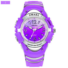 Load image into Gallery viewer, Girls Outdoor SMAEL LCD Digital Watches Shock Resistant Sport for Watches Alarm Clock 0616C Children 50M Waterproof Wristwatches