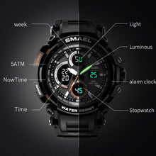 Load image into Gallery viewer, SMAEL Sport Watch for Men New Dual Time Display Male Clock Waterproof Shock Resistant Wristwatch Digital 1708 Military Watch Men