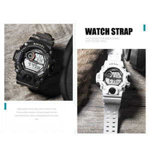 Men Watch 50m Waterproof SMAEL Top S Shock Watch Men LED Sport Watches Camouflage Watch Band 1385C Digital Wristwatches Military