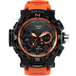 Fantastic Outdoor Dual Display 50m Waterproof Teenage Watch Tide Male Fashion SMAEL LED Electronic Watch Multi-function 1531