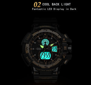 SMAEL ARMY sport watches Set mens double cool Male waterproof wristclock 1376 1237 elógio masculino stopwatch analog LED SPORT