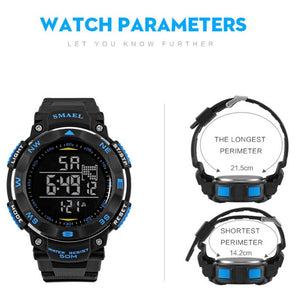 SMAEL Digital Watches 50m Waterproof Sport Watch LED Casual Electronics Wristwatches 1235 Dive Swimming Watch Led Clock Digital