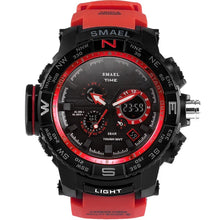 Load image into Gallery viewer, Fantastic Fashion Red Band Man Sport Waterproof Outdoor Young Men Dual Digital Diplay Watch New Clock Cool Look SMAEL 1531