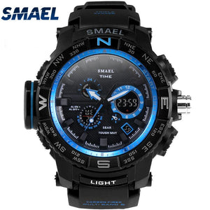 Fantastic Fashion Red Band Man Sport Waterproof Outdoor Young Men Dual Digital Diplay Watch New Clock Cool Look SMAEL 1531