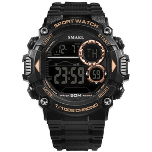 SMAEL Watch Men Waterproof LED Sports S Shock Resist Relogio Masculino Sport Watch Black Gold 1707 Men Digital Watches Bracelet