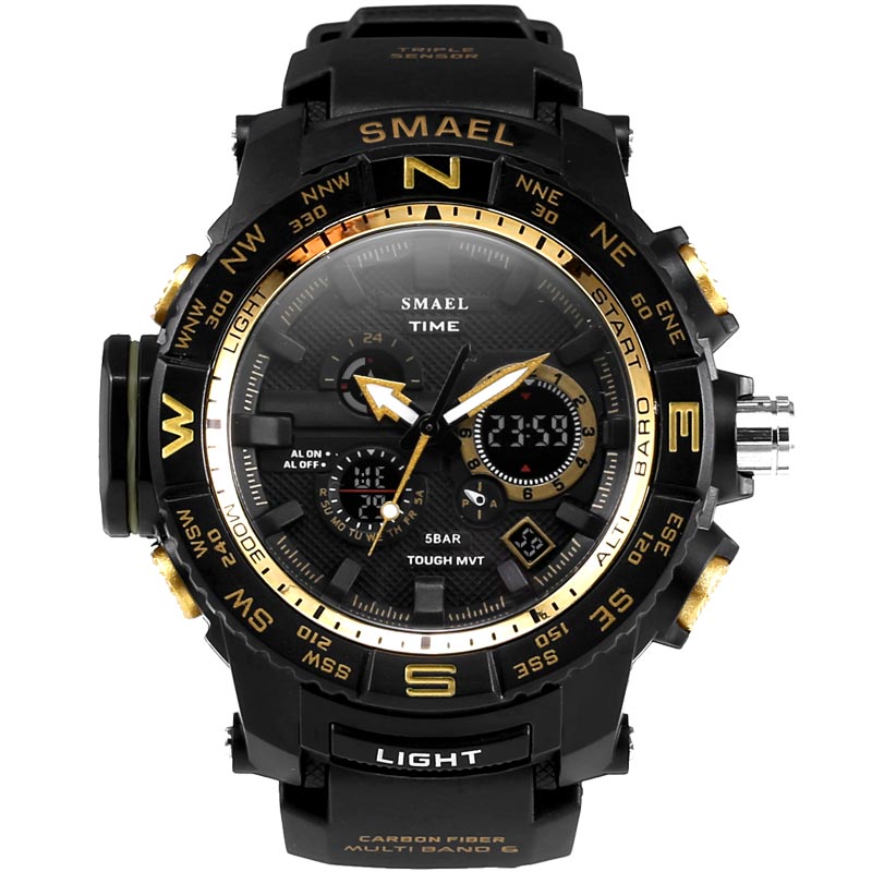 New SMAEL Brand Watches Sport S Shock 50m Waterproof Dive LED Watches Digitial Dual Time Wristwatch Men Relogio Masculino 1531