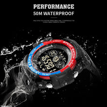 Load image into Gallery viewer, Men Digital Sport Male Clock SMAEL Brand Kahki Style outdoor fashion Watch LED Display 1602 Wrist watches Chronograph Auto Date