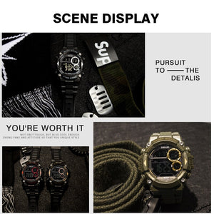 SMAEL Watch Men Waterproof LED Sports S Shock Resist Relogio Masculino Sport Watch Black Gold 1707 Men Digital Watches Bracelet