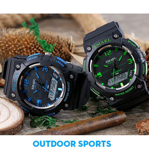 Fashion Sport Watch Men Water Resista LED Quartz Wrsit Watch Men Clock Digital  Sports Watches 1539C Men's Wristwatch with Date