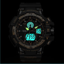 Load image into Gallery viewer, Man Sport Watch Waterproof  Shock Resitant SMAEL Brand Luxury Men&#39;s Wrist Watch S Shock 1376 Digital Clock LED Mens Watches Gold