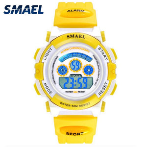 Girls Outdoor SMAEL LCD Digital Watches Children 50M Waterproof Wristwatches Shock Resistant Free Gift Box for Watches Girls0704