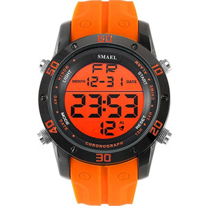 Big Dial Digital Watch IP Alloy Sport Watches Men Silicone Watchband Water Resistant Digital Watch Alarm Wristwatch Men Gift