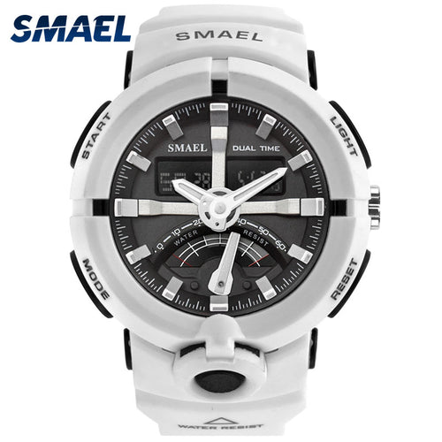 2017 New Electronics Watch Smael Brand Men's Digital Sport Watches Male Clock Dual Display Waterproof Dive White Relogio 1637