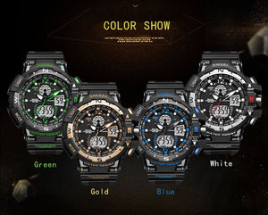 SMAEL ARMY sport watches Set mens double cool Male waterproof wristclock 1376 1237 elógio masculino stopwatch analog LED SPORT