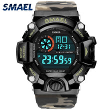 Load image into Gallery viewer, Men Watch 50m Waterproof SMAEL Top S Shock Watch Men LED Sport Watches Camouflage Watch Band 1385C Digital Wristwatches Military