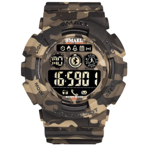 Military Digital Men Watches SMAEL New fashion Watch digital LED Clock 50M Waterproof Army Watches Sport 8013 CamoWatch for male