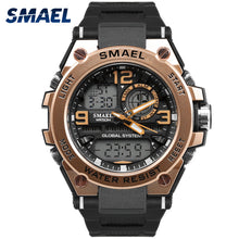 Load image into Gallery viewer, SMAEL Luxuly Men&#39;s Wrist Watch Gold Digital Watch Man Waterproof 50m LED Clock Man 1603 Digital Watch Man Sport Watch Shock