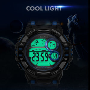 Digital Wrsitwatches Sports Outdoor SMAEL New Watches Black Men Watch Automatic Fashion Clock 1515 Waterproof Sport Watches LED