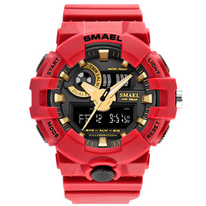 New Fashion Men Watches Smael Brand Wristwatches Swim Dress LED Wristwatches 50 Meters Waterproof Sports Male Clocks Hot 1642