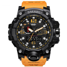 Load image into Gallery viewer, Mens Watches Gold SMAEL Brand  Watch S Shock Digital Wristwatch Alarm timekeeper 1545 Sport watch Dual Time Clock Men Militar