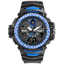 Load image into Gallery viewer, Men Watches 2019 Luxury Brand Smael Digital Wristwatches Men Clock Army Green Waterproof Dual Time 8014 Sport Watches Military