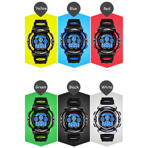 SMAEL Kids Watches Boys Quartz Wristwatches Student Sport Watches 50M Waterproof Alarm Clock 0508 Children Watches LED Digital