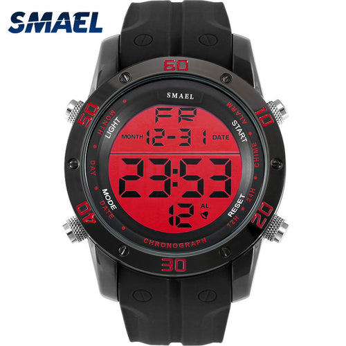 Big Dial Digital Watch IP Alloy Sport Watches Men Silicone Watchband Water Resistant Digital Watch Alarm Wristwatch Men Gift