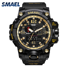 Load image into Gallery viewer, Mens Watches Gold SMAEL Brand  Watch S Shock Digital Wristwatch Alarm timekeeper 1545 Sport watch Dual Time Clock Men Militar