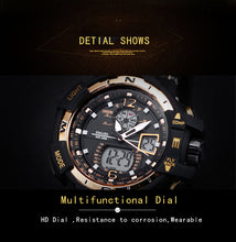 Load image into Gallery viewer, Gold Sport Men Watches S Shock Brand Watch relogio militar Men Wrist Watch Quartz  Digital 1376C  montre homme LED Watches Men