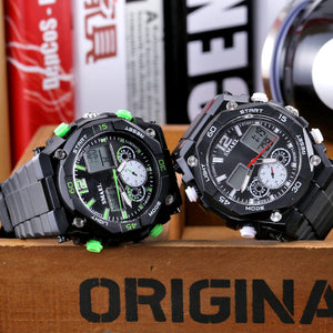 New Dual Time Sport Watches for Young Men Waterproof S Shock Analog Digital-watch LED Men Watches Best Gifts for Children WS1363