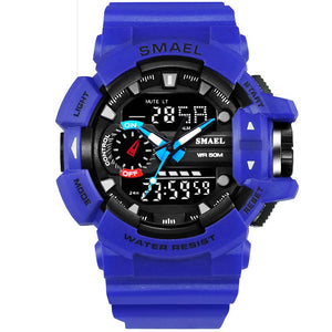 Waterproof Sport Watch Men Analog Digital Watch Black 50M Waterproof DIve Swiming Watch S Shock Wristwatch 1436 LED Watch Men