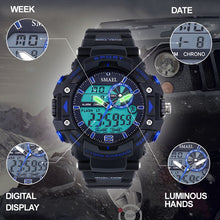 Load image into Gallery viewer, SMAEL Sports Watches Men S Shock LED Digital Military Watches G Style 50m Waterproof Wristwatch 1379 montre homme Military Watch